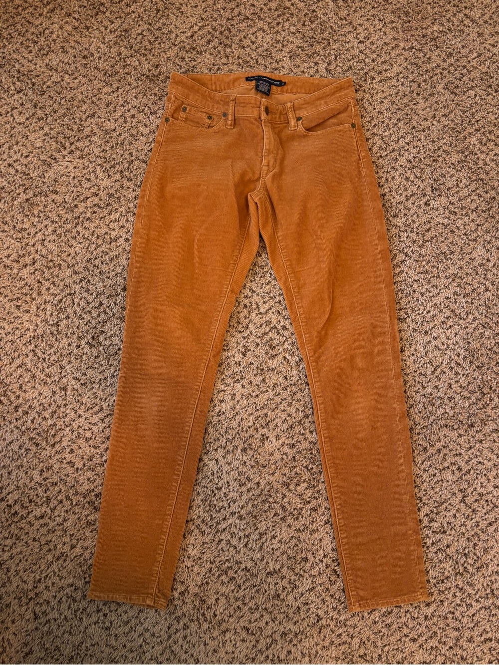 Ralph Lauren Slim Corduroy Pants in Camel Rust